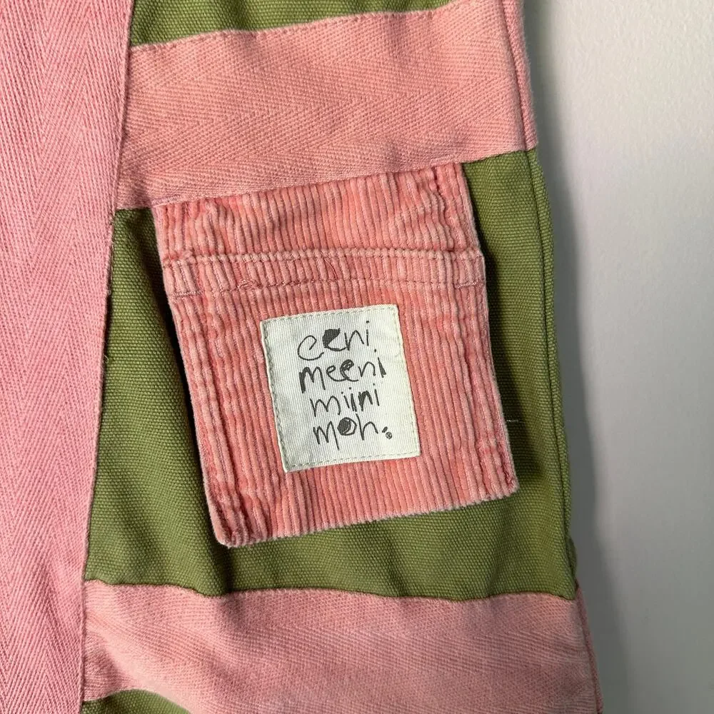 Eeni Meeni Miini Moh Dress Size 2 2T Pink Green Abstract Unique Minimalist